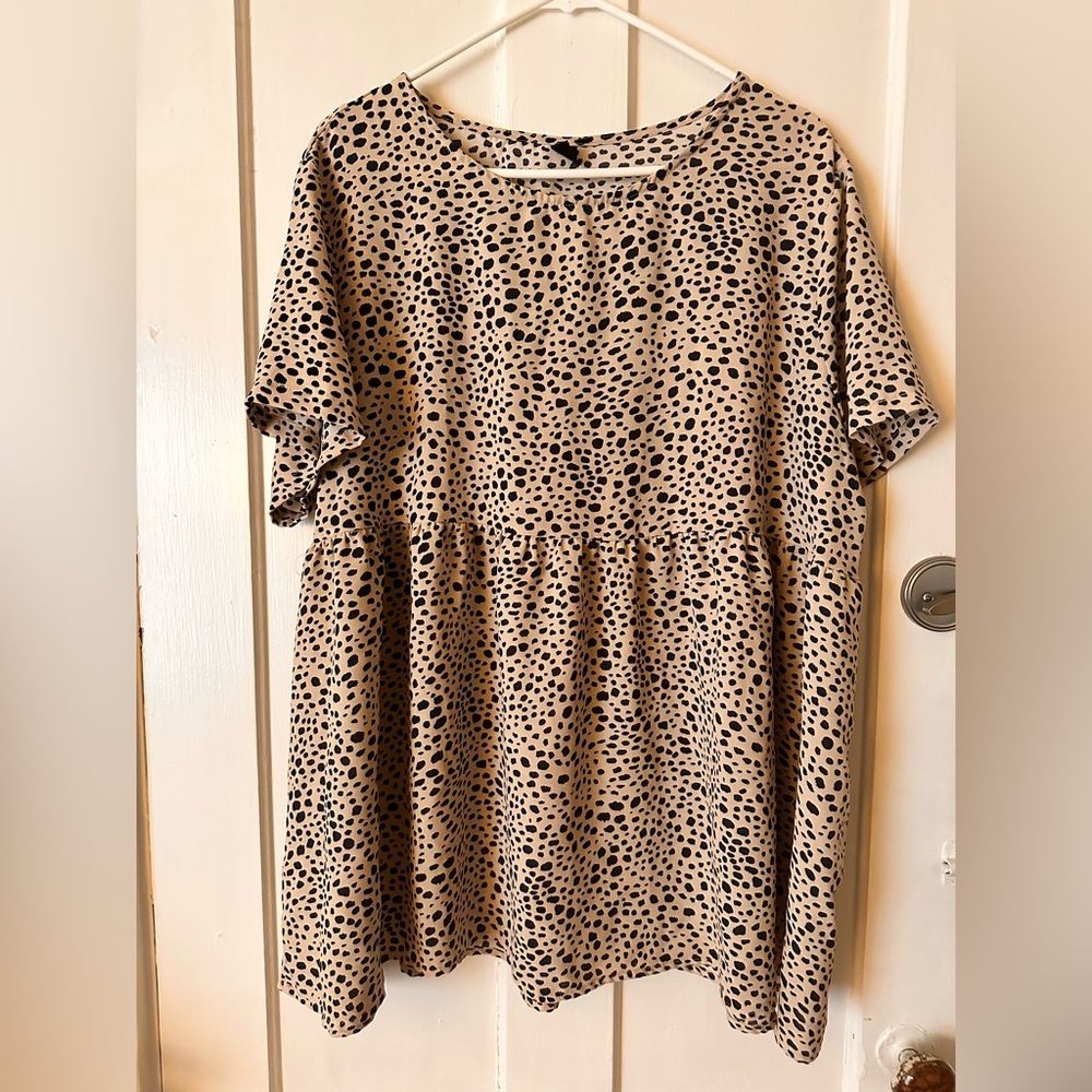SHEIN Dalmatian print peplum top